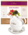 Sir Williams Royal Duke of Forest 50 herbatek owocowych i komplet porcelany Duo - dzbanek 350 ml, filiżanka i spodek