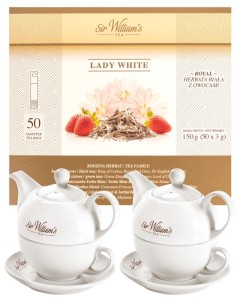 Sir William's Royal Lady White 50x3g i 2 komplety porcelany Duo