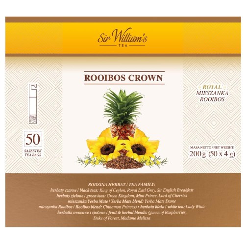 Sir William's Rooibos Crown 50x4g - czerwonokrzew afrykański z ananasem.jpg