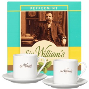 Sir William's Peppermint Green 50x1,6g i 2 kubki 220 ml ze spodkami